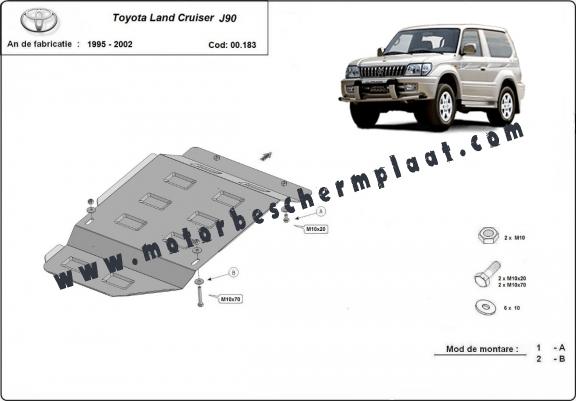 Versnellingsbak Beschermplaat voor Toyota Land Cruiser J90 - alleen voor 3-deurs model