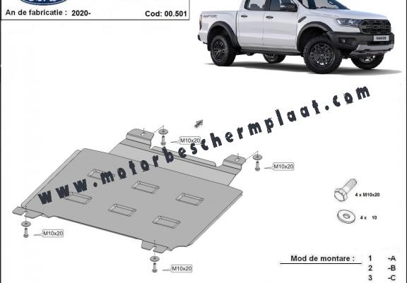 Versnellingsbak Beschermplaat voor Ford Ranger Raptor