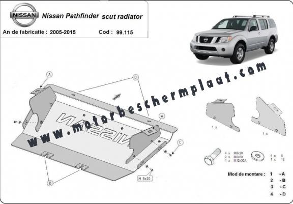 Radiator Beschermplaat voor Nissan Pathfinder