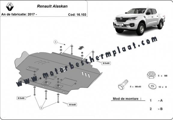 Motor Beschermplaat voor Renault Alaskan