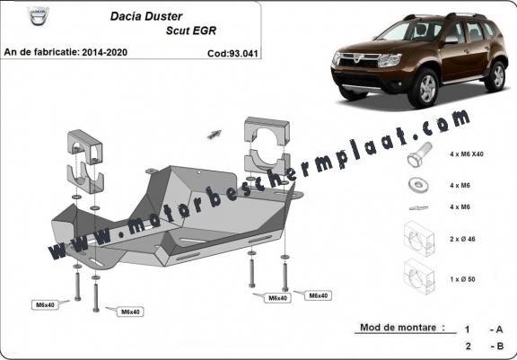 EGR-klep Beschermplaat voor Dacia Duster