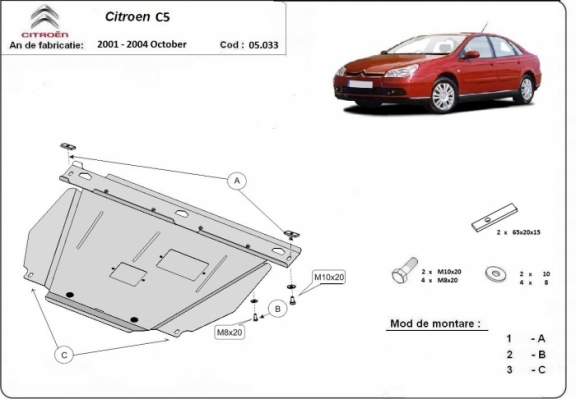 Motor en Versnellingsbak Beschermplaat voor Citroen C5