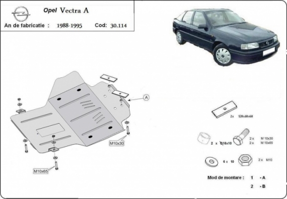 Motor, Versnellingsbak en Radiator Beschermplaat voor Opel Vectra A
