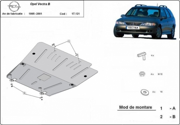Motor, Versnellingsbak en Radiator Beschermplaat voor Opel Vectra B