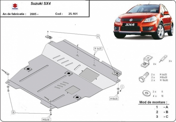 Motor en Versnellingsbak Beschermplaat voor Suzuki SX 4