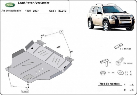 Motor en Versnellingsbak Beschermplaat voor Land Rover Freelander 1
