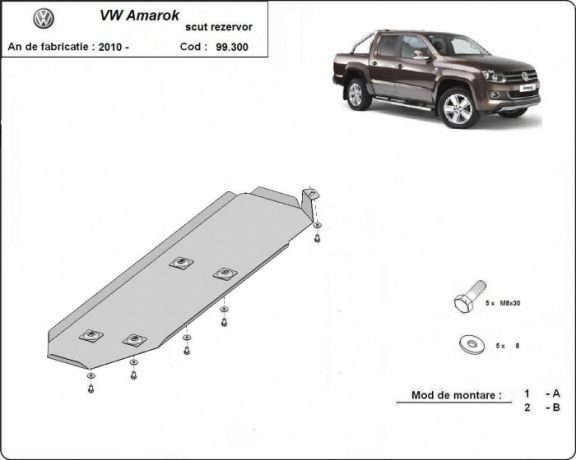 Brandstoftank Beschermplaat voor Volkswagen Amarok
