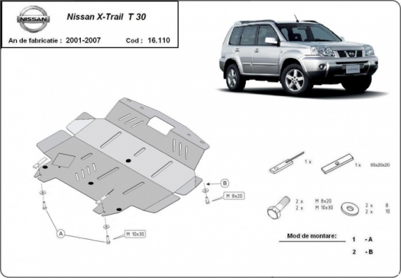 Motor, Versnellingsbak en Radiator Beschermplaat voor Nissan X-Trail T30