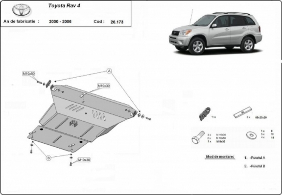 Motor en Versnellingsbak Beschermplaat voor Toyota Rav4