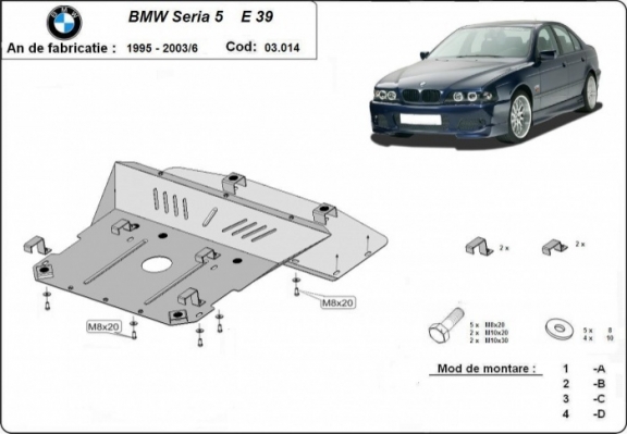 Motor Beschermplaat voor BMW Seria5 E39