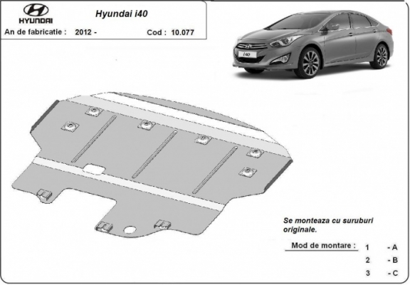 Motor en Versnellingsbak Beschermplaat voor Hyundai i40
