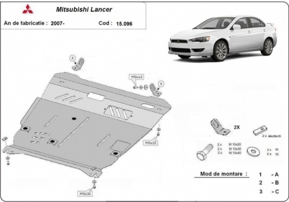 Motor en Versnellingsbak Beschermplaat voor Mitsubishi Lancer