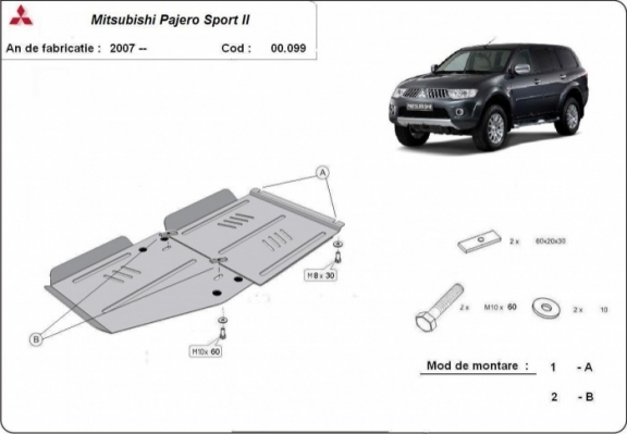 Versnellingsbak  Beschermplaat voor Mitsubishi Pajero Sport 2