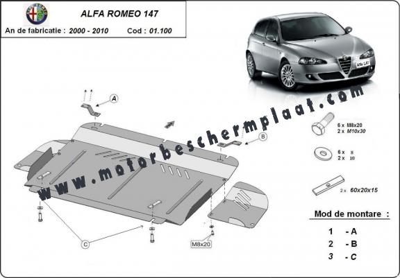 Motor en Versnellingsbak Beschermplaat voor Alfa Romeo 147