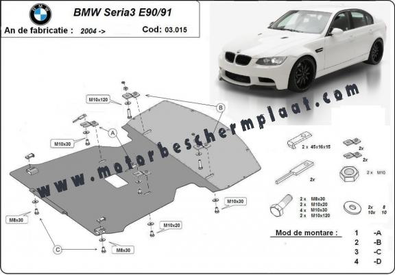 Motor Beschermplaat voor BMW Seria 3 E90/91