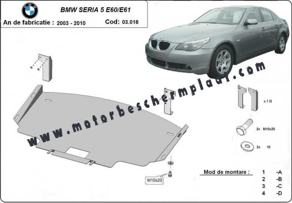 Motor en Radiator Beschermplaat voor BMW Seria 5  E60/E61 standaard voorbumper
