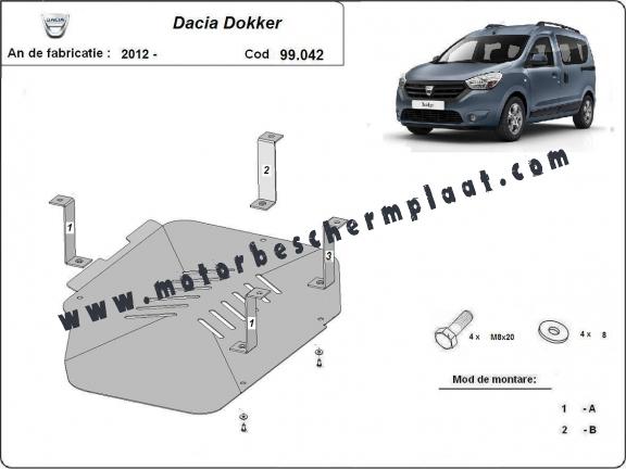 Brandstoftank Beschermplaat voor Dacia Dokker