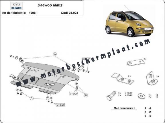 Motor en Versnellingsbak Beschermplaat voor Daewoo Matiz