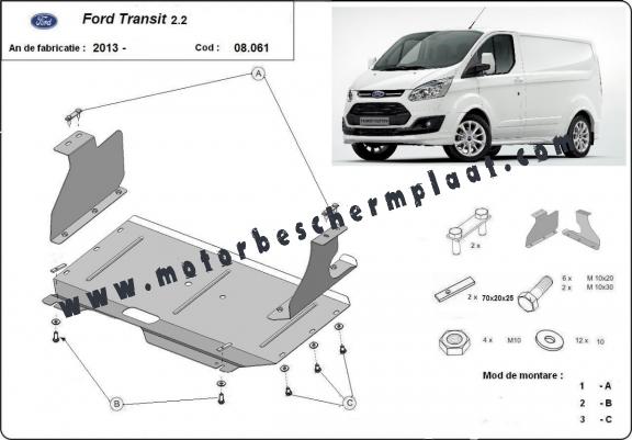 Motor en Versnellingsbak Beschermplaat voor Ford Transit Custom