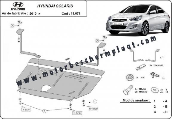 Motor en Versnellingsbak Beschermplaat voor Hyundai Solaris