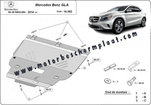 Motor, Versnellingsbak en Radiator Beschermplaat voor Mercedes GLA X156