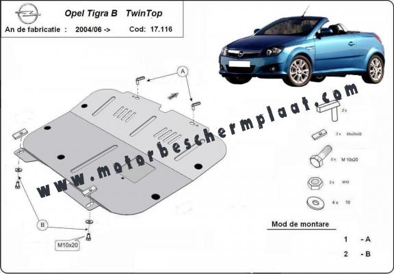 Motor, Versnellingsbak en Radiator Beschermplaat voor Opel Tigra