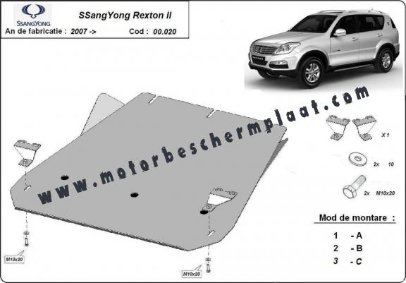 Versnellingsbak Beschermplaat voor SsangYong Rexton 2