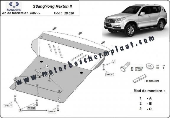 Motor en Radiator Beschermplaat voor SsangYong Rexton 2