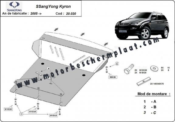 Motor en Radiator Beschermplaat voor SsangYong Kyron