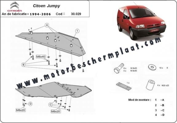 Motor en Versnellingsbak Beschermplaat voor Citroen Jumpy