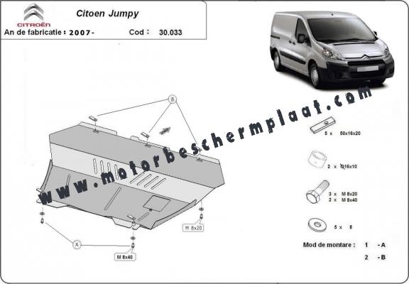 Motor, Versnellingsbak en Radiator Beschermplaat voor Citroen Jumpy