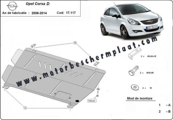 Motor, Versnellingsbak en Radiator Beschermplaat voor Opel Corsa D