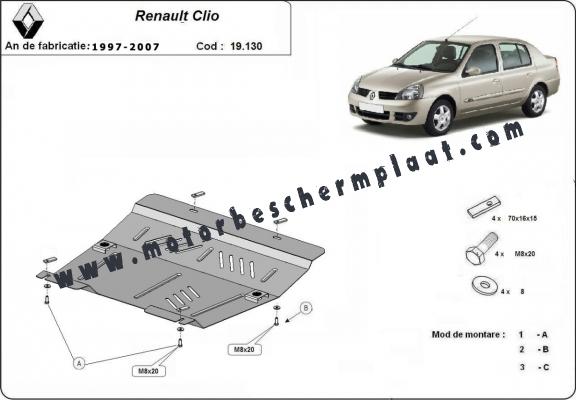 Motor en Versnellingsbak Beschermplaat voor Renault Clio 2