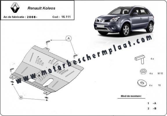 Motor, Versnellingsbak en Radiator Beschermplaat voor Renault Koleos
