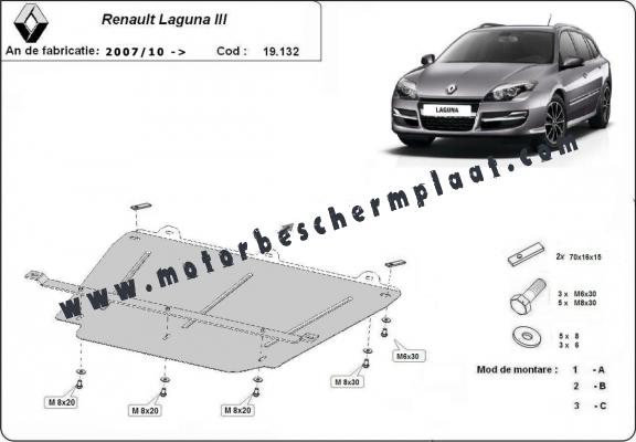Motor en Versnellingsbak Beschermplaat voor Renault Laguna 3