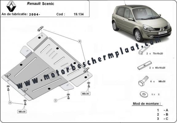 Motor, Versnellingsbak en Radiator Beschermplaat voor Renault Scenic