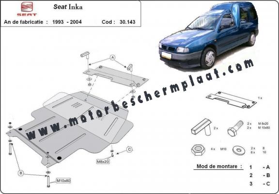 Motor en Versnellingsbak Beschermplaat voor Seat Inca