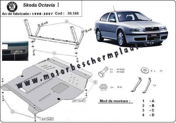 Motor en Versnellingsbak Beschermplaat voor Skoda Octavia 1