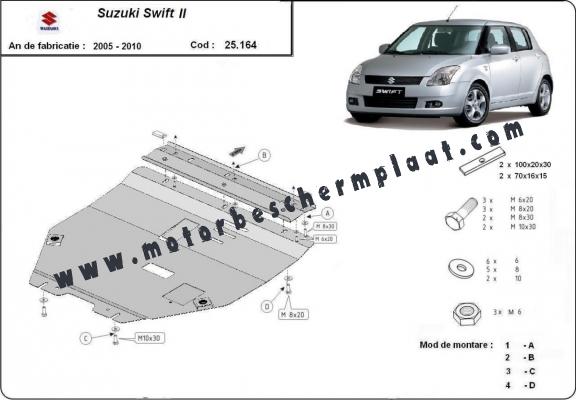 Motor en Versnellingsbak Beschermplaat voor Suzuki Swift 2