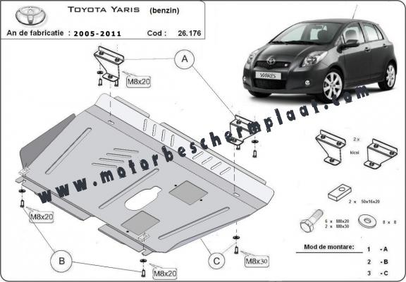 Motor en Versnellingsbak Beschermplaat voor Toyota Yaris