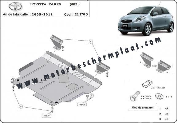 Motor en Versnellingsbak Beschermplaat voor Toyota Yaris