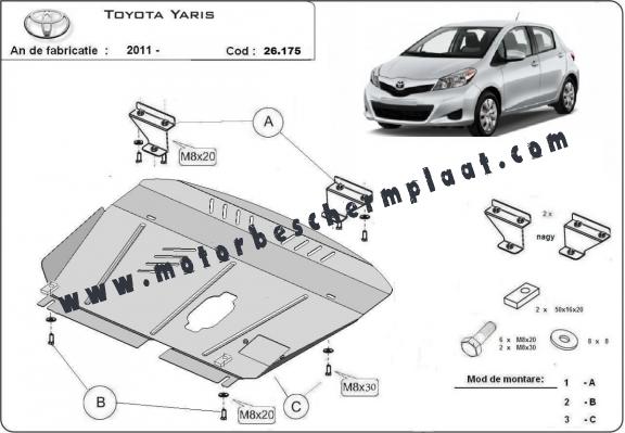 Motor en Versnellingsbak Beschermplaat voor Toyota Yaris