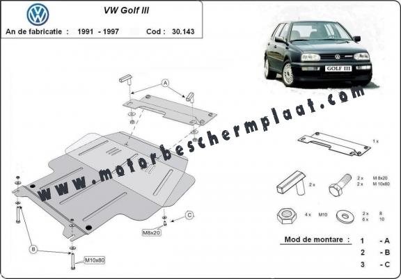 Motor en Versnellingsbak Beschermplaat voor VW Golf 3