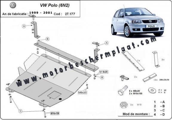 Motor en Versnellingsbak Beschermplaat voor VW Polo 6n2