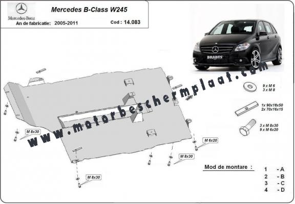 Motor en Versnellingsbak Beschermplaat voor Mercedes B-Class
