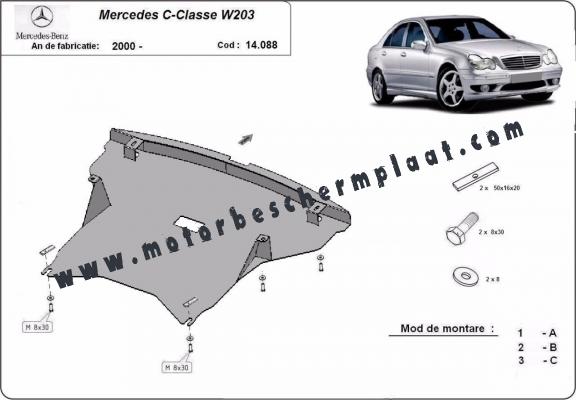 Motor en Radiator Beschermplaat voor Mercedes C-classe W203