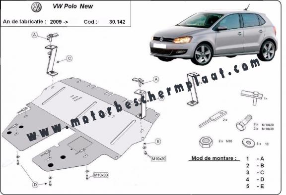 Motor en Versnellingsbak Beschermplaat voor VW Polo