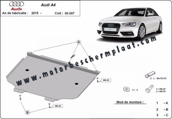 Versnellingsbak Beschermplaat voor Audi A4 B9