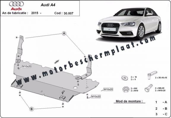 Motor en Radiator Beschermplaat voor Audi A4  B9