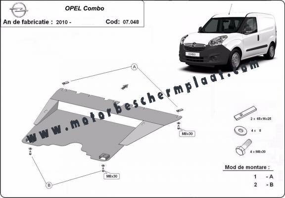 Motor, Versnellingsbak en Radiator Beschermplaat voor Opel Combo